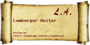 Lemberger Aszter névjegykártya